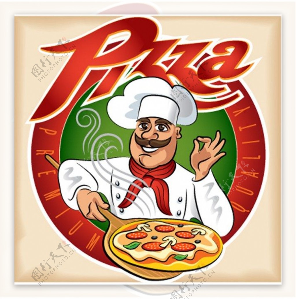 美味披萨厨师背景图