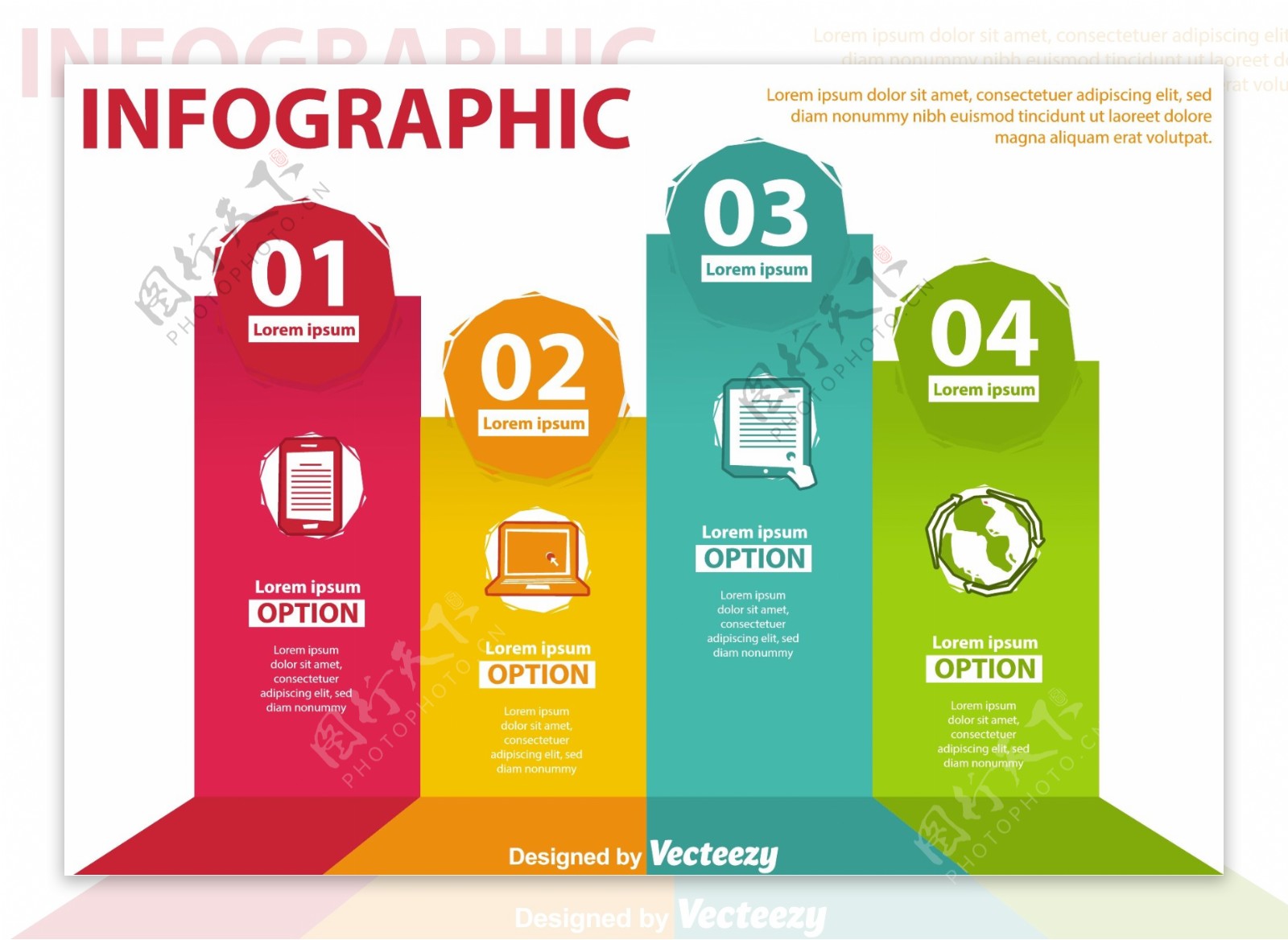 技术infography向量
