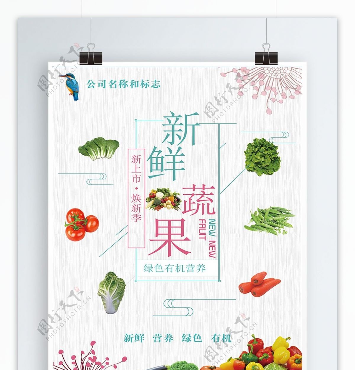 蔬菜水果上新宣传海报