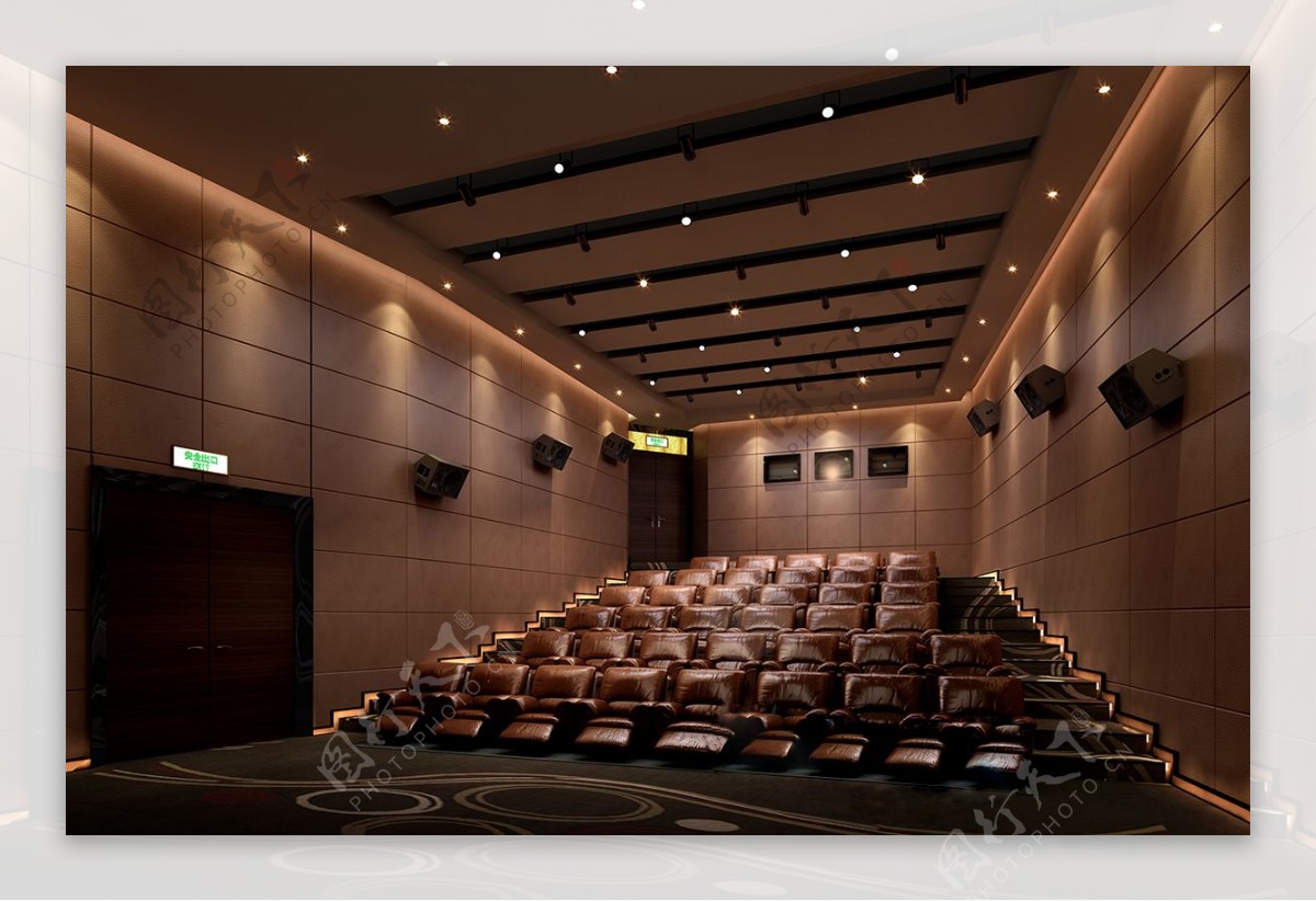 现代高端影院观众席沙发装修实景图
