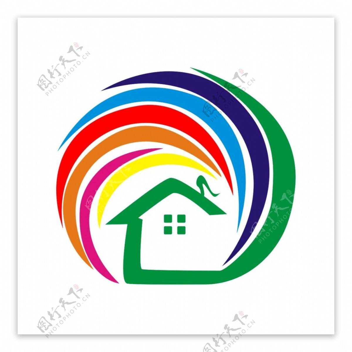 七彩虹幼儿园logo设计园徽标志标识
