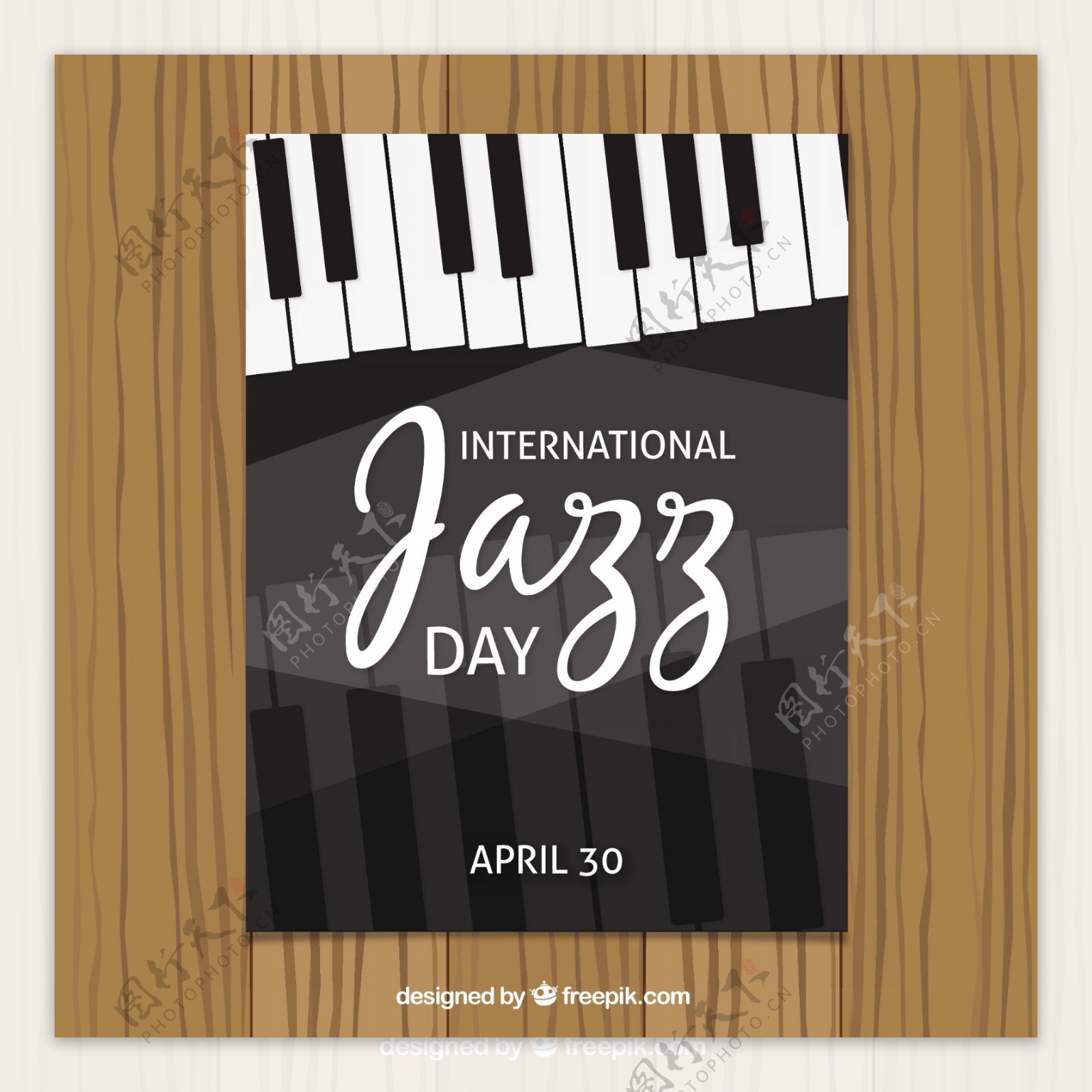 国际爵士乐日宣传册与钢琴键