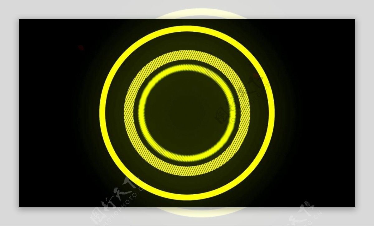 动感黄色圆环荧光视觉特效