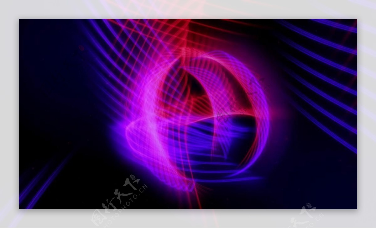 循环VJ视频素材三维彩线运动图形动画