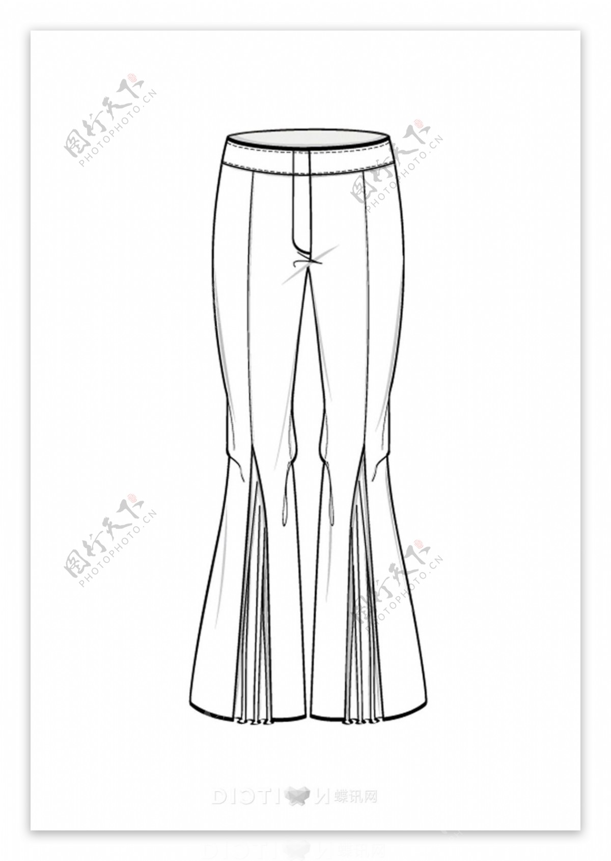 长裤短裤裤子服装设计手绘线稿2