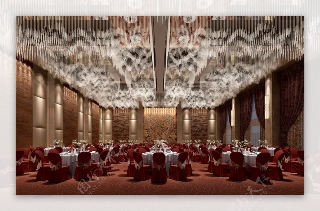 低调风格酒店餐厅空间效果图