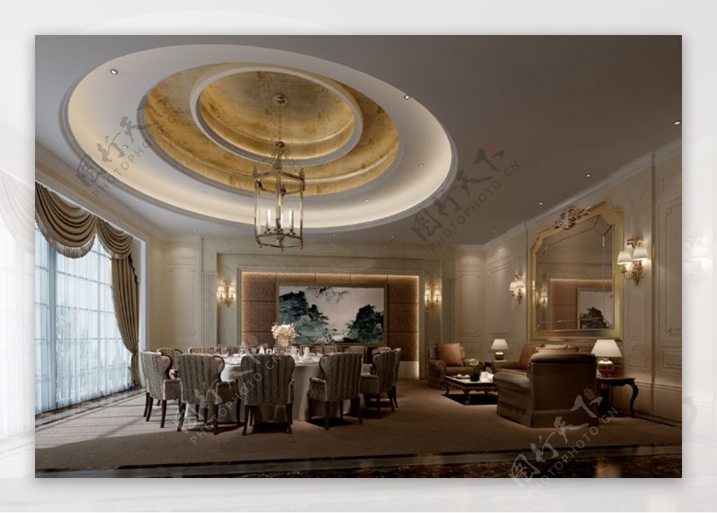 欧式风格酒店3d渲染效果图