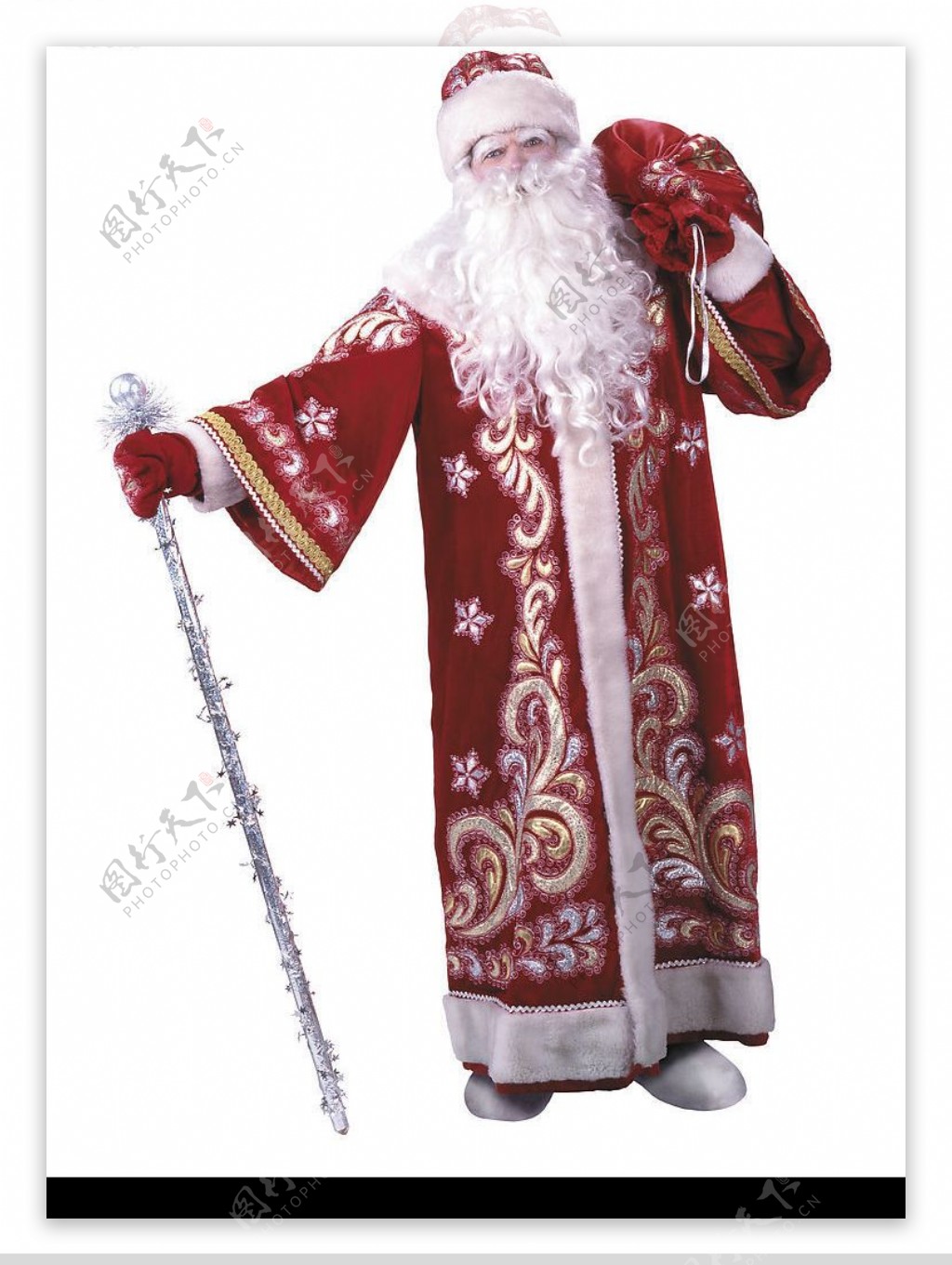 拄水晶拐杖的圣诞老人