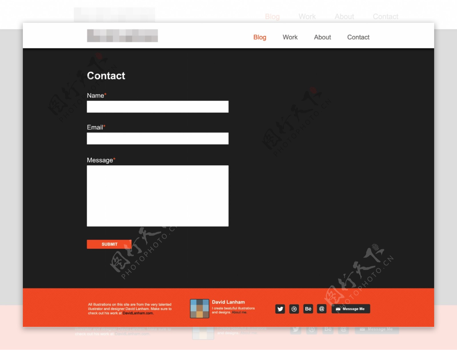 红黑色企业个人网站联系我们界面设计