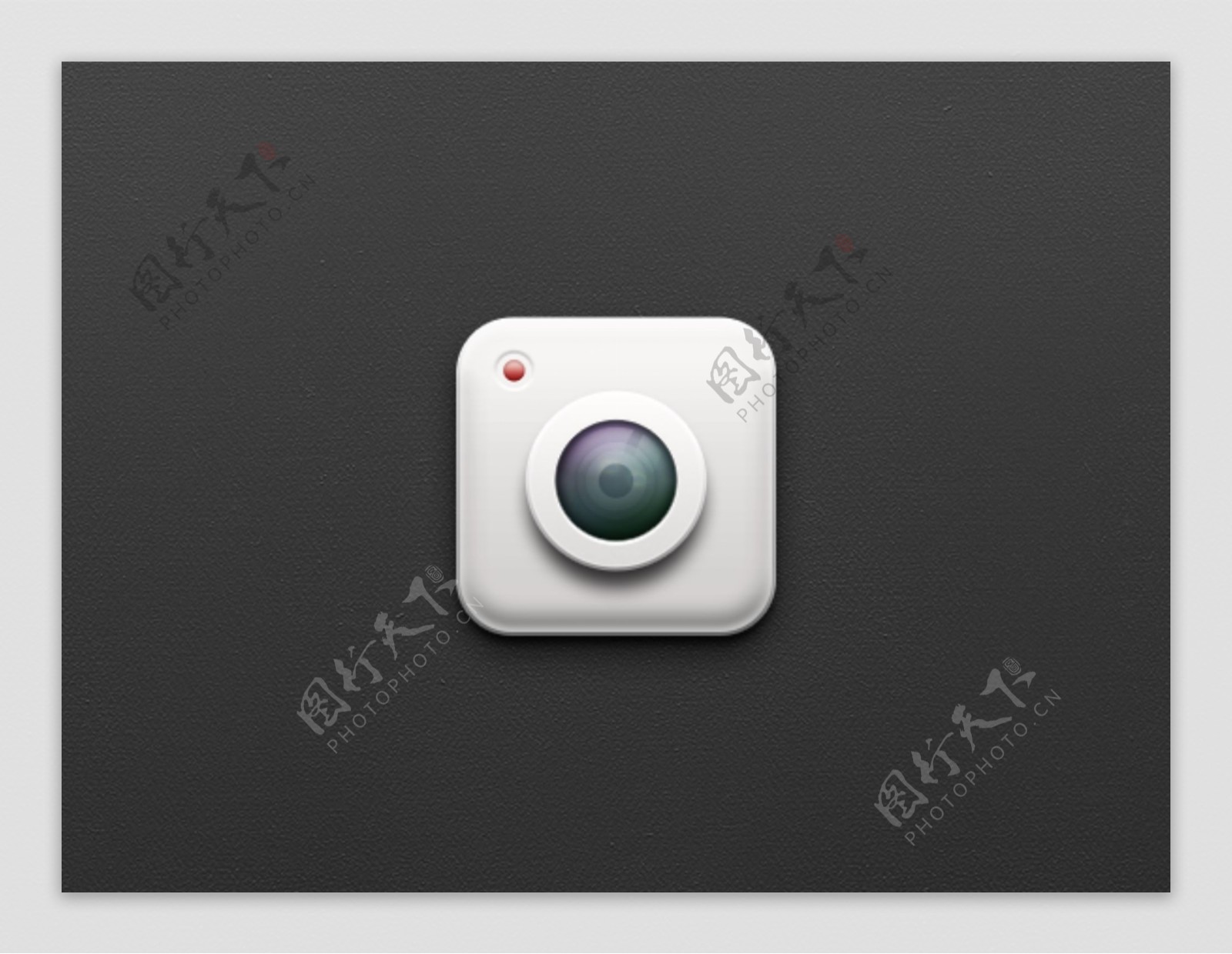 白色相机icon图标设计