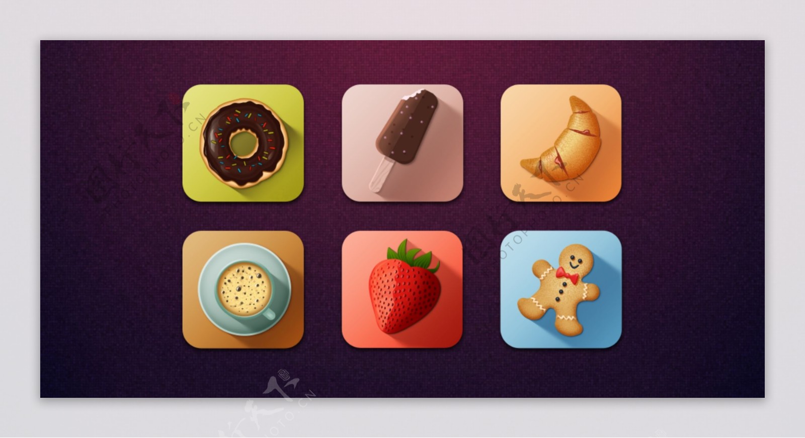 美食食品icon图标设计