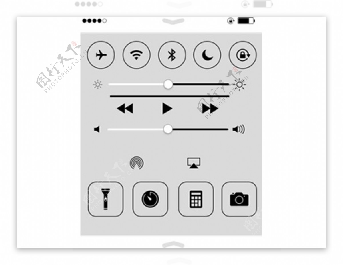iOS7控制中心图标sketch素材