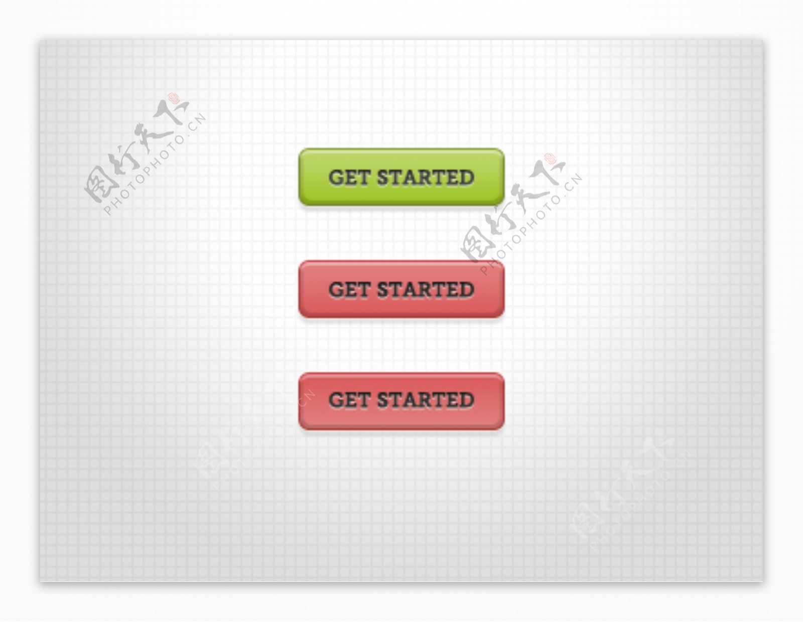 网页红色绿色按钮图标设计