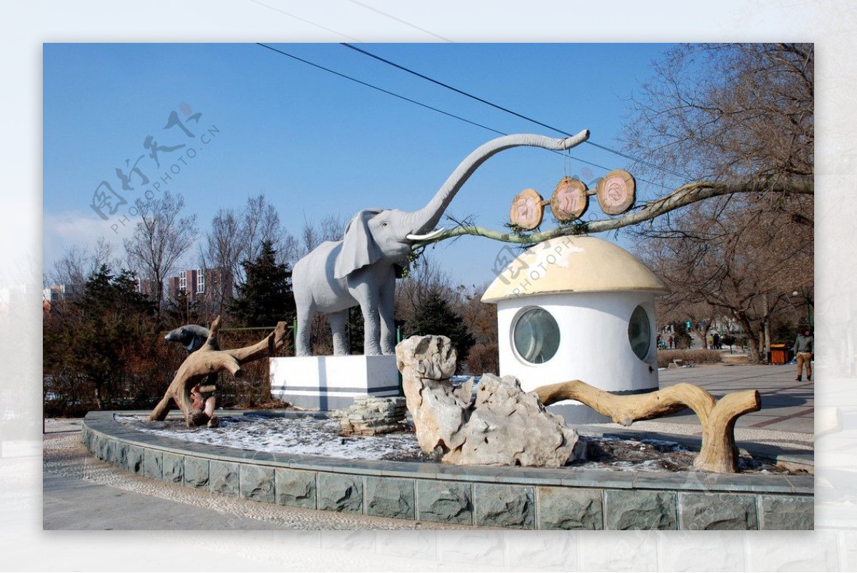 公园象雕塑