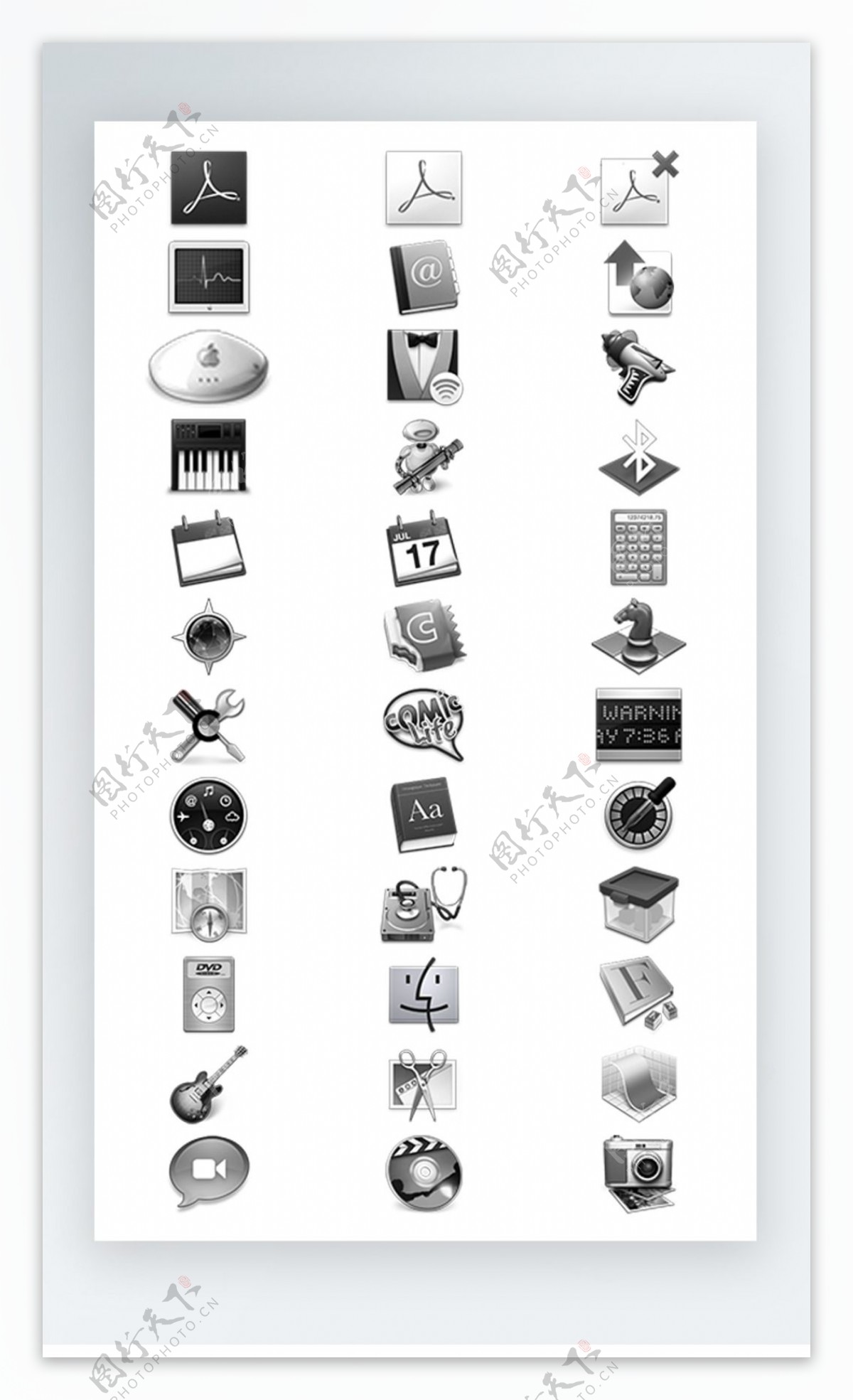 音乐图标黑白写实图标icon