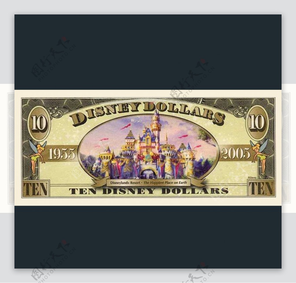 迪士尼纪念币10元反