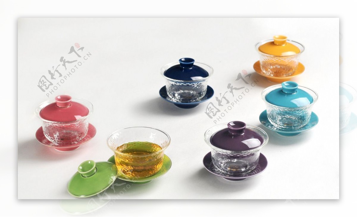 玻璃盖碗陶瓷盖碗现代茶具