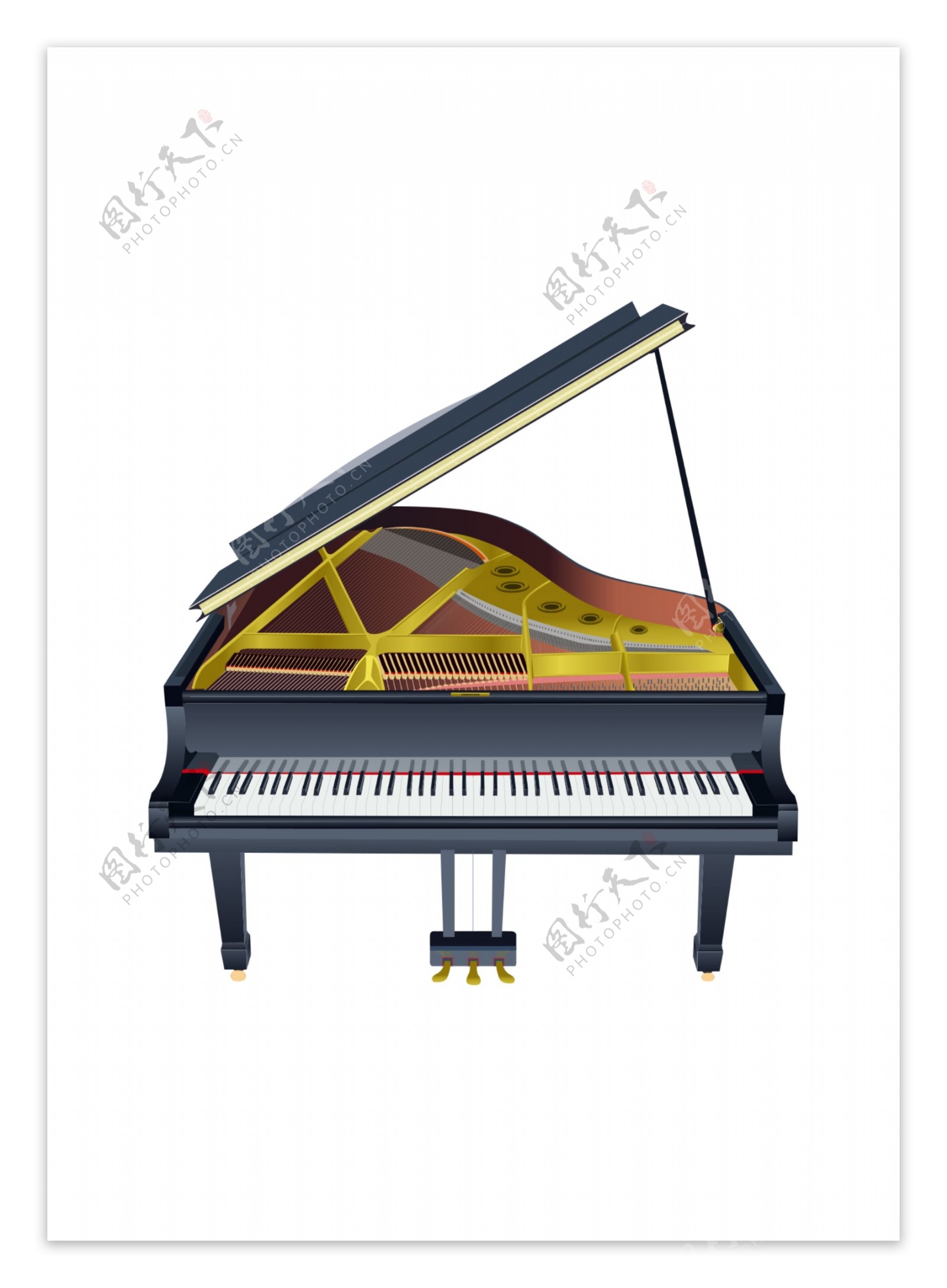 钢琴免抠矢量图
