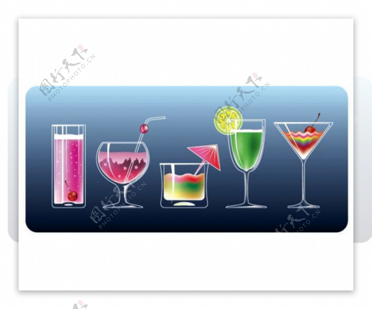 饮料和鸡尾酒矢量图标设计