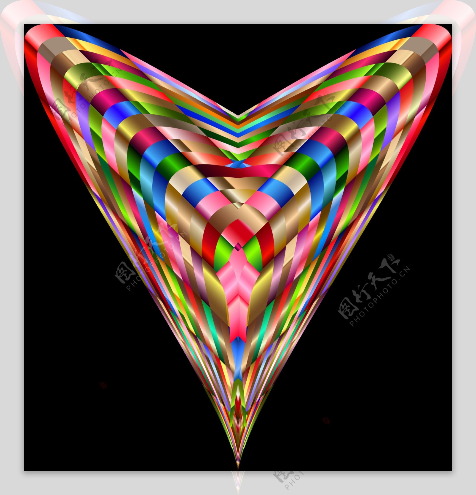 彩色心形抽象图形免抠png透明素材