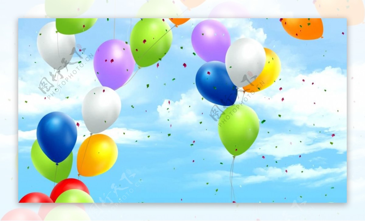 缤纷彩色气球动态视频素材