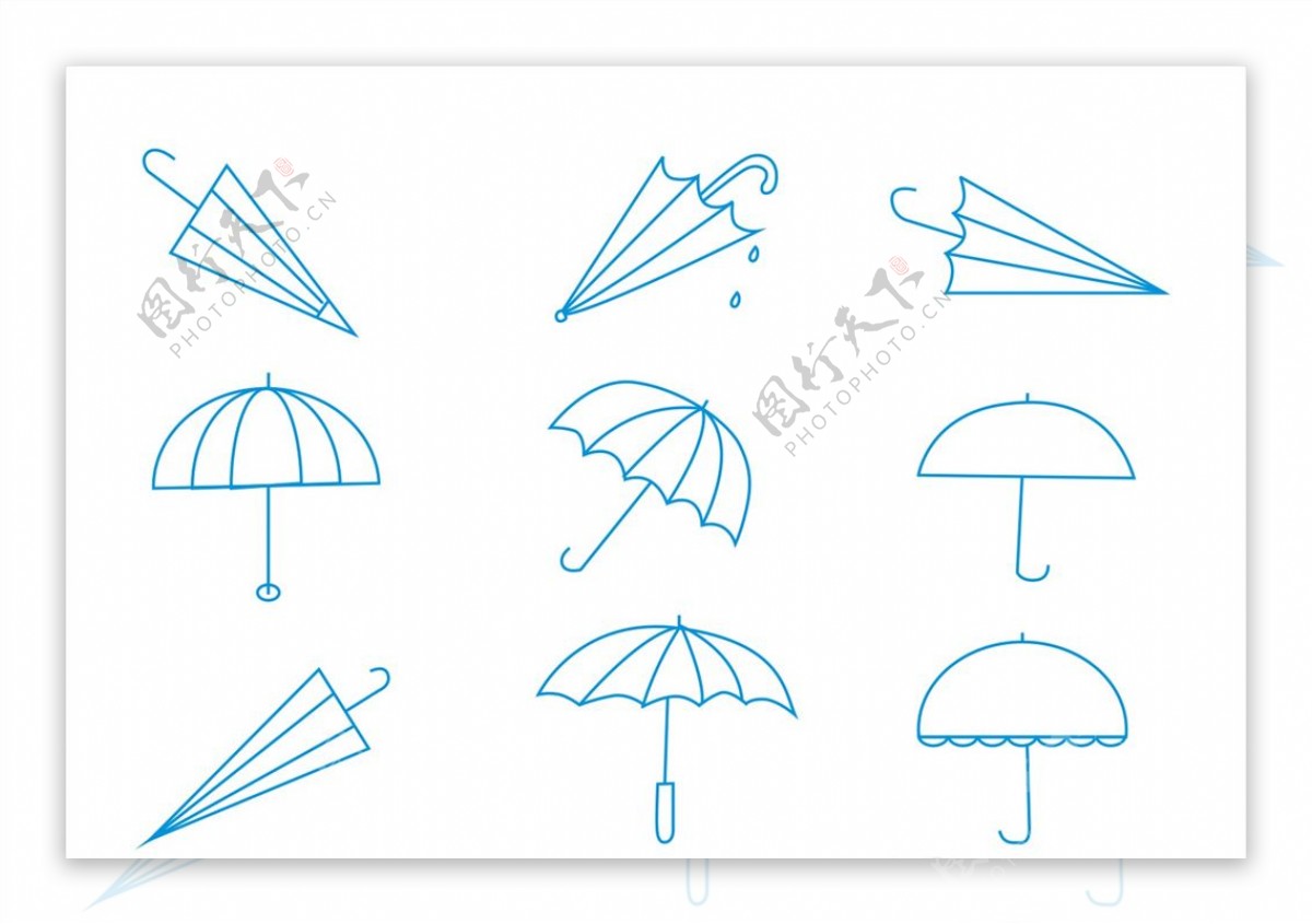 漂亮的雨伞简笔画 漂亮的雨伞的简笔画_简笔画-绘画者图库