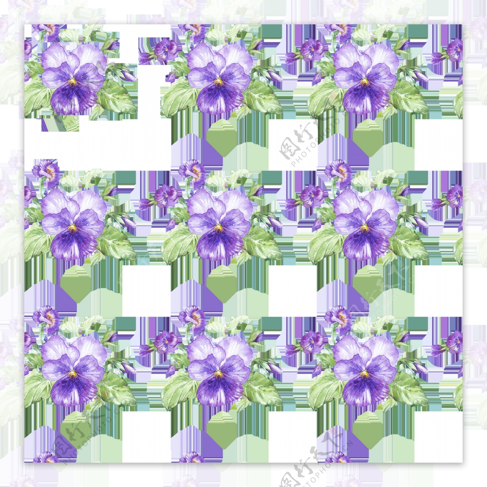 紫色小花朵清新透明素材