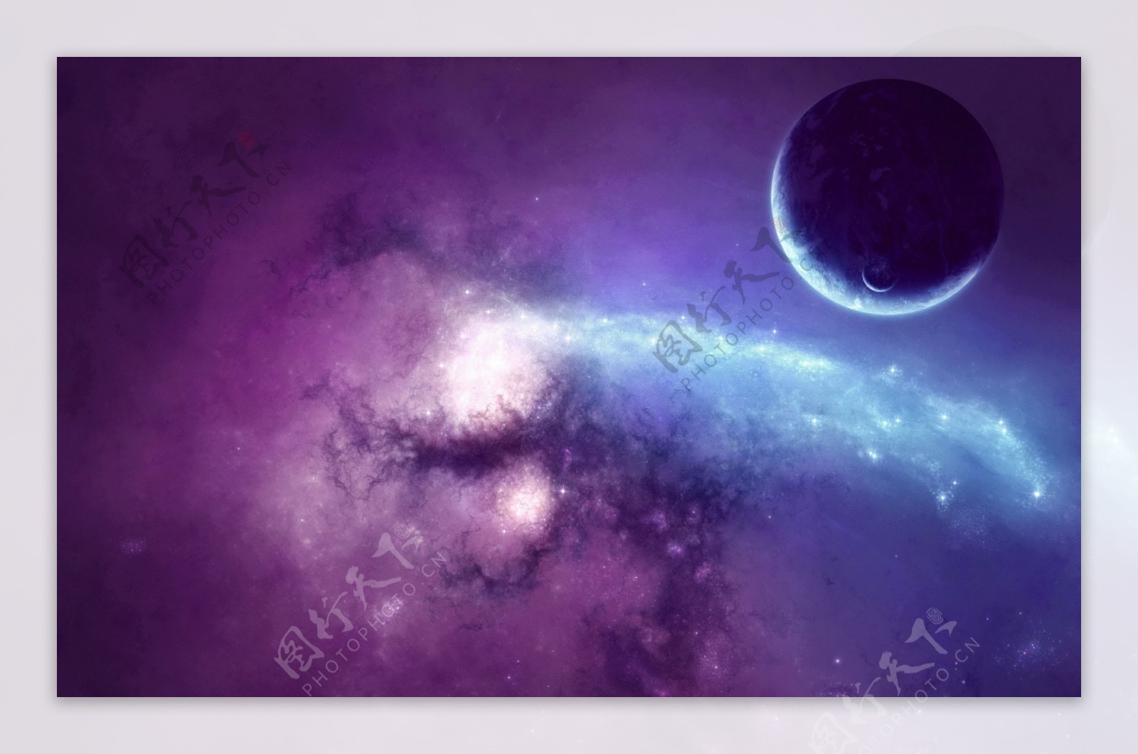 梦幻紫色宇宙唯美星空背景