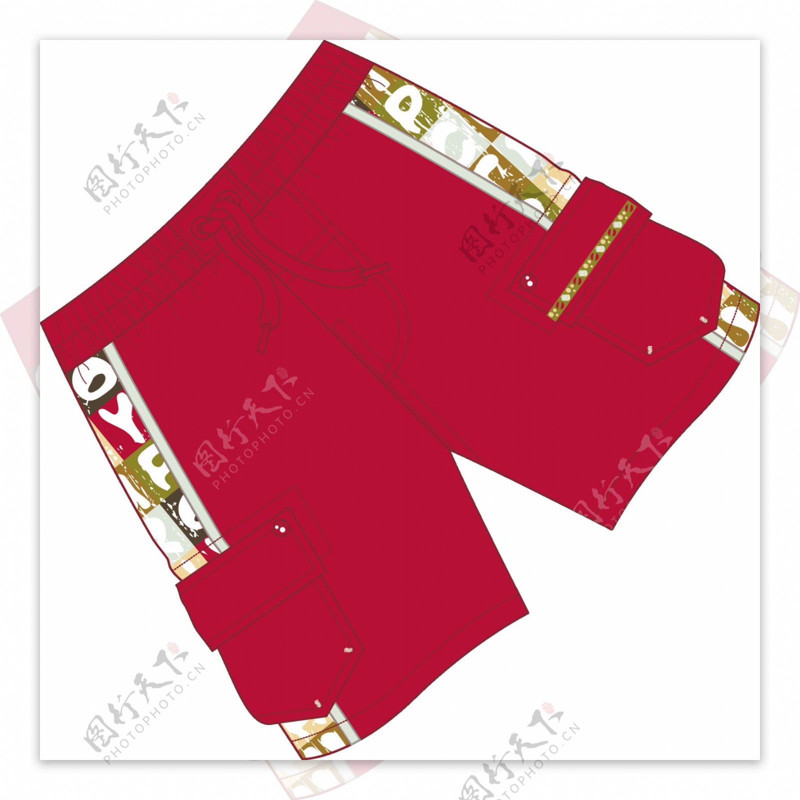 红色运动短裤png元素素材