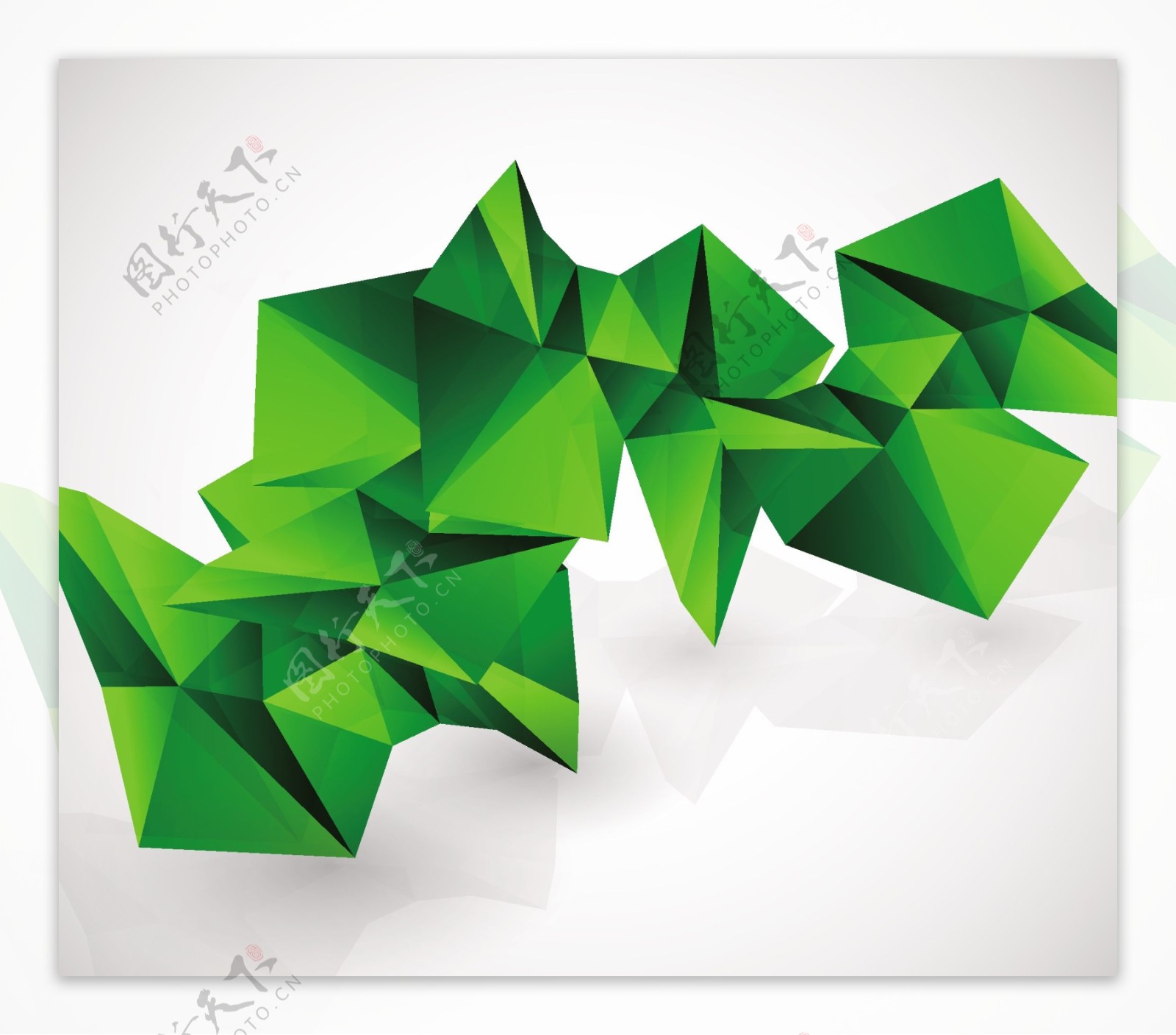 绿色几何图形矢量素材