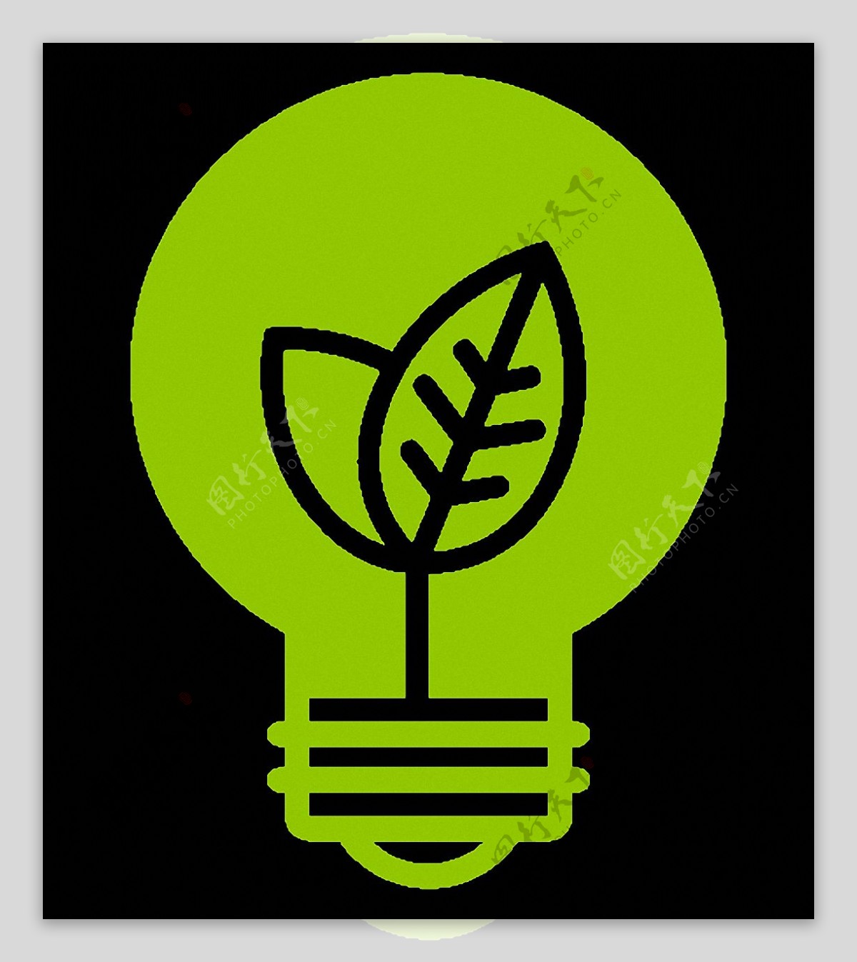 创意绿色节能白炽灯免抠png透明图层素材