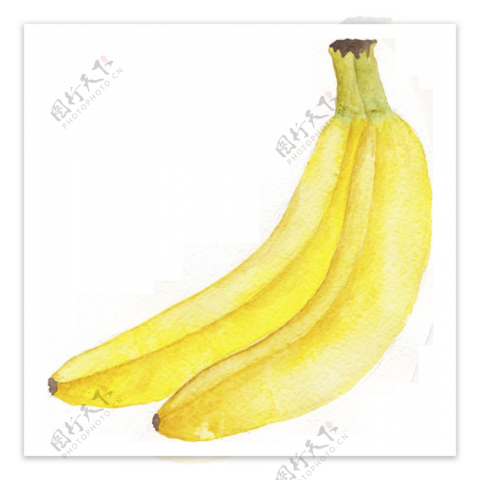 手绘黄色香蕉卡通透明水果素材