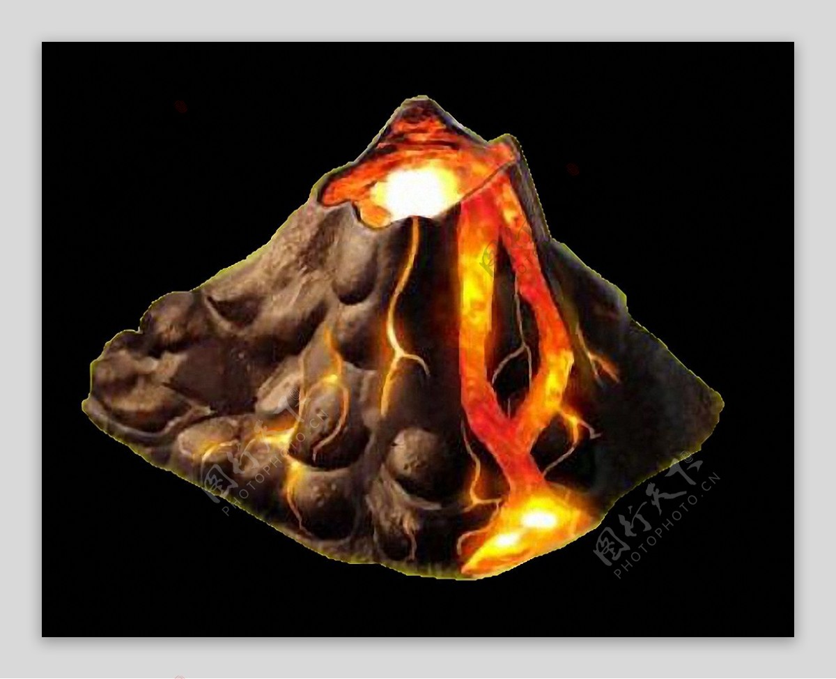 火山喷出熔岩图免抠png透明图层素材