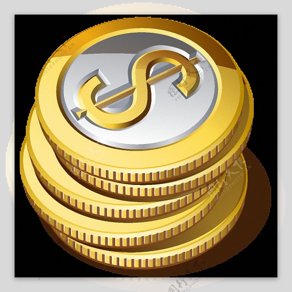 金色美元硬币免抠png透明素材