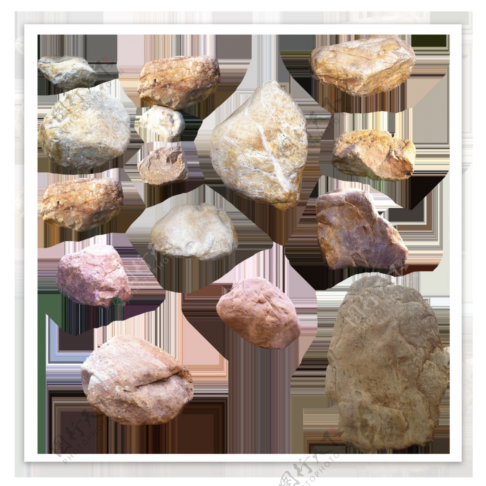 多种石头png元素素材