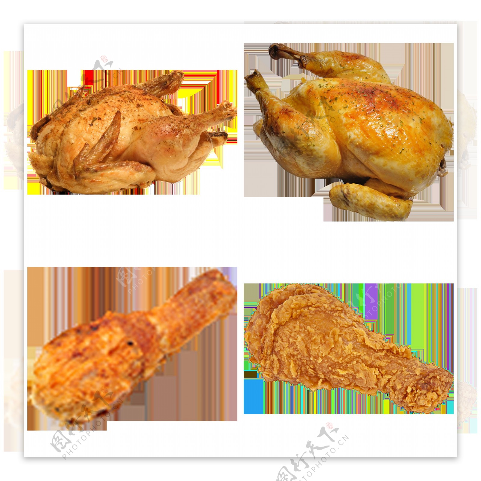 炸鸡腿烤鸡免抠png透明图层素材