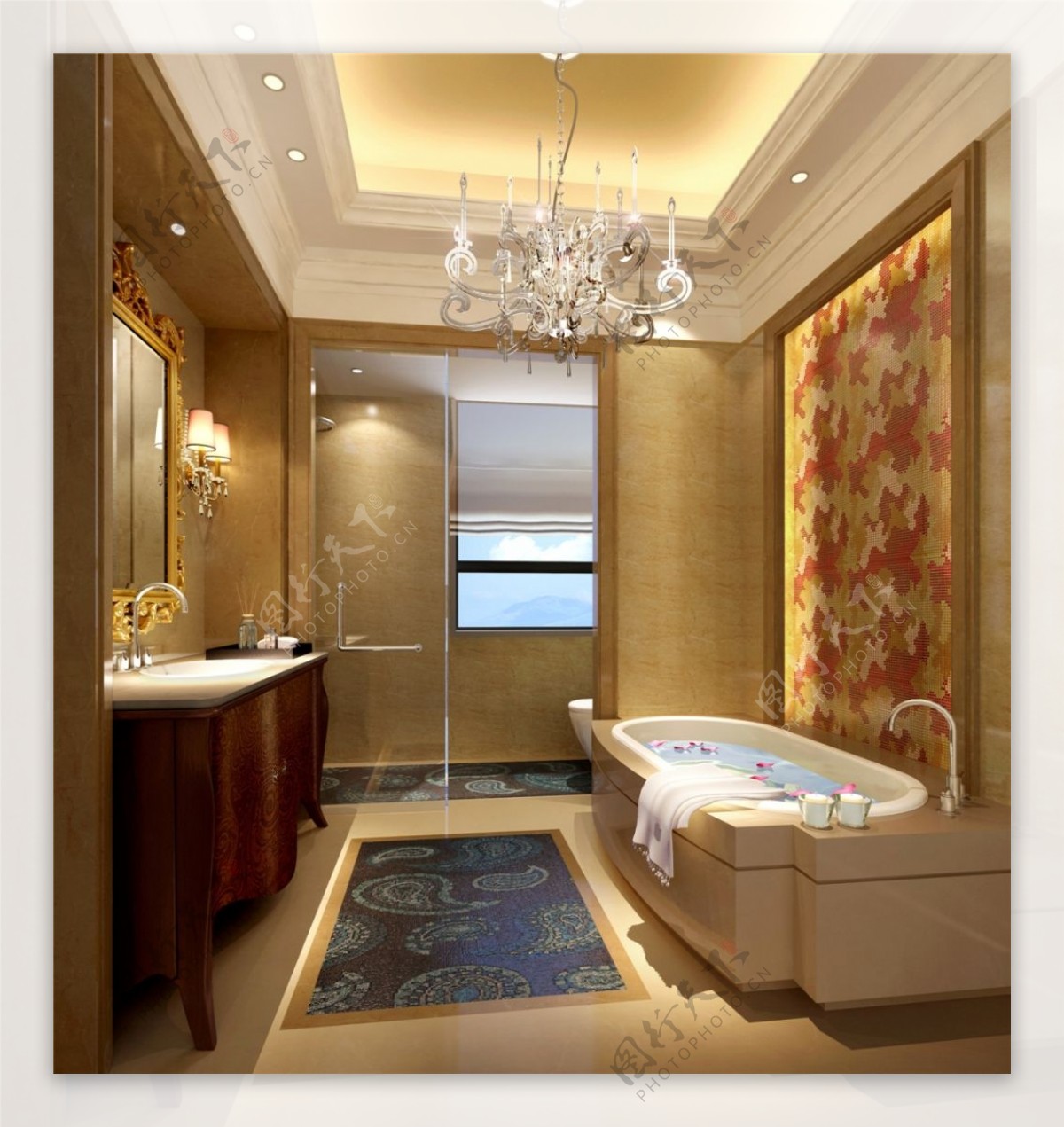 奢华现代风格浴室吊顶效果图设计
