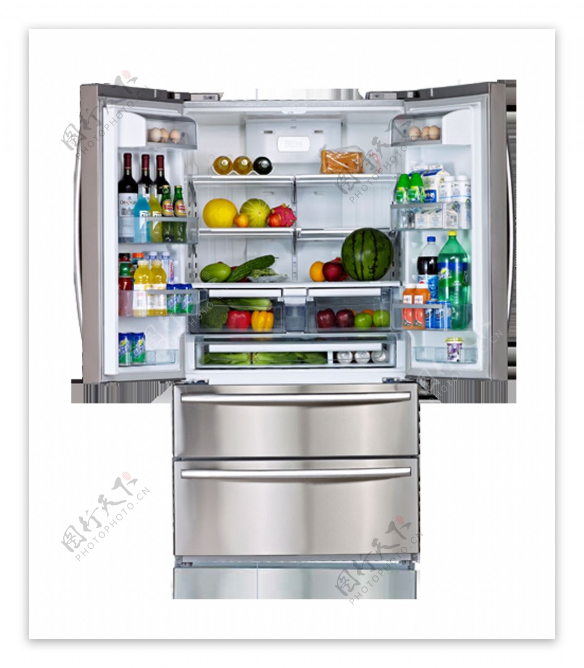 打开门的冰箱免抠png透明图层素材