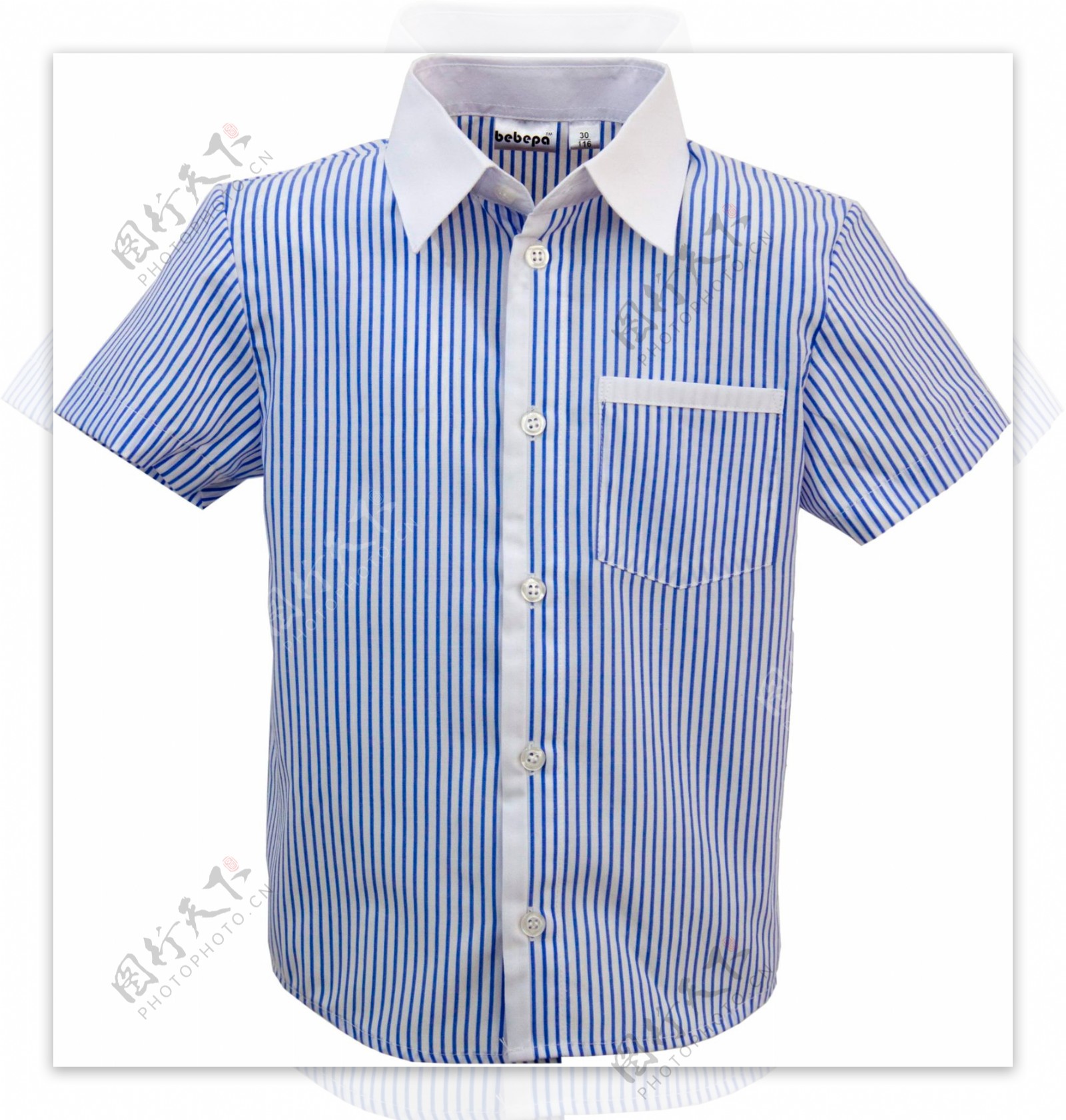 蓝色条纹衬衫免抠png透明图层素材