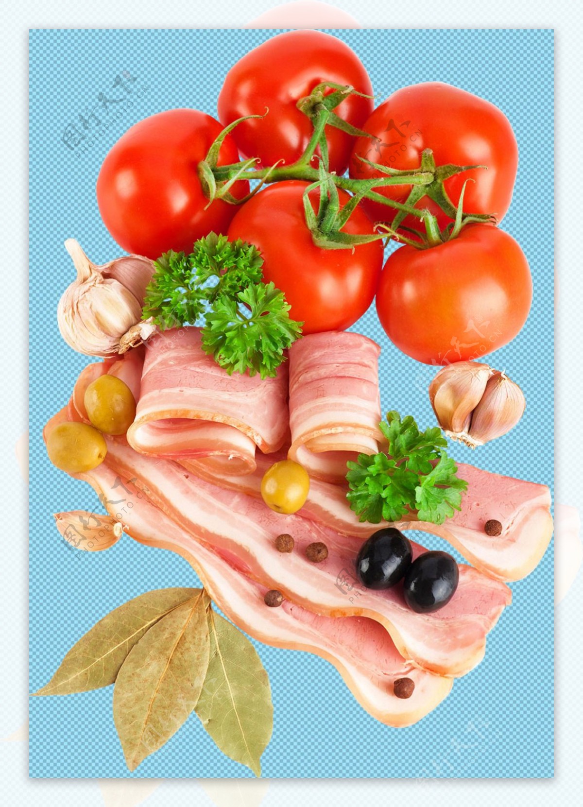 猪肉西红柿免抠png透明图层素材