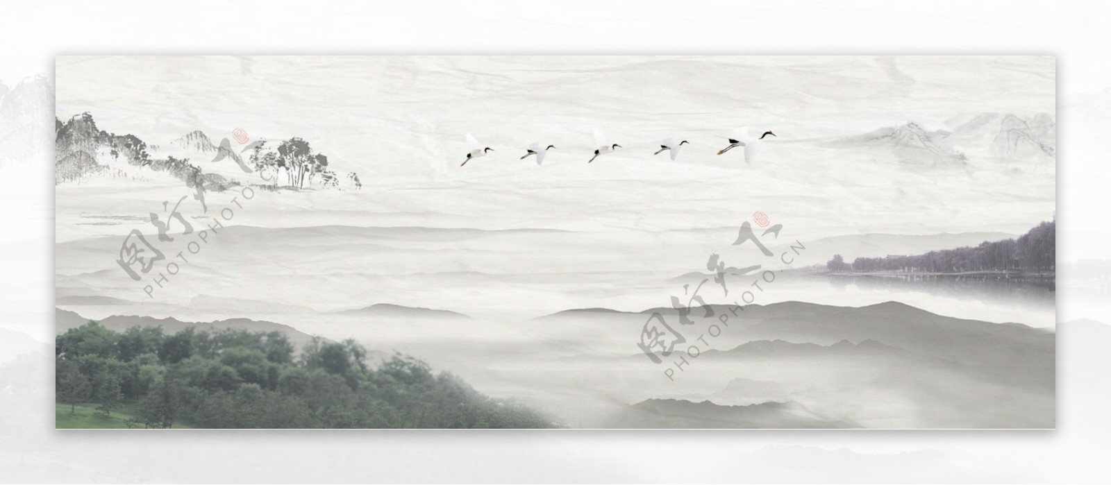 中国风山水水墨风banner