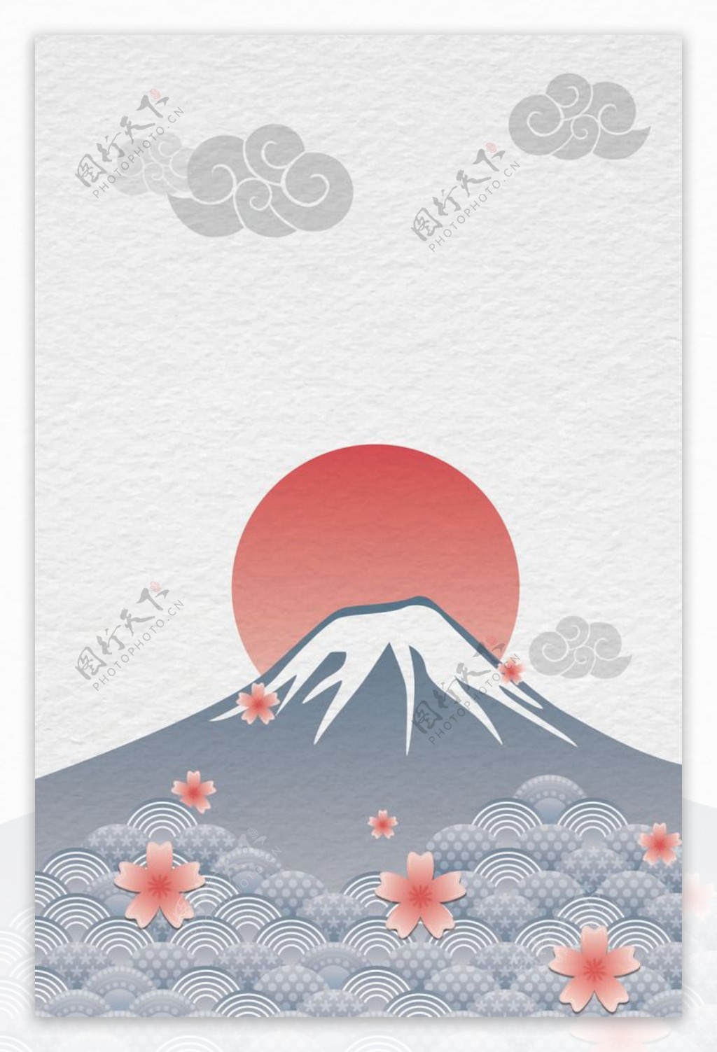 富士山樱花背景