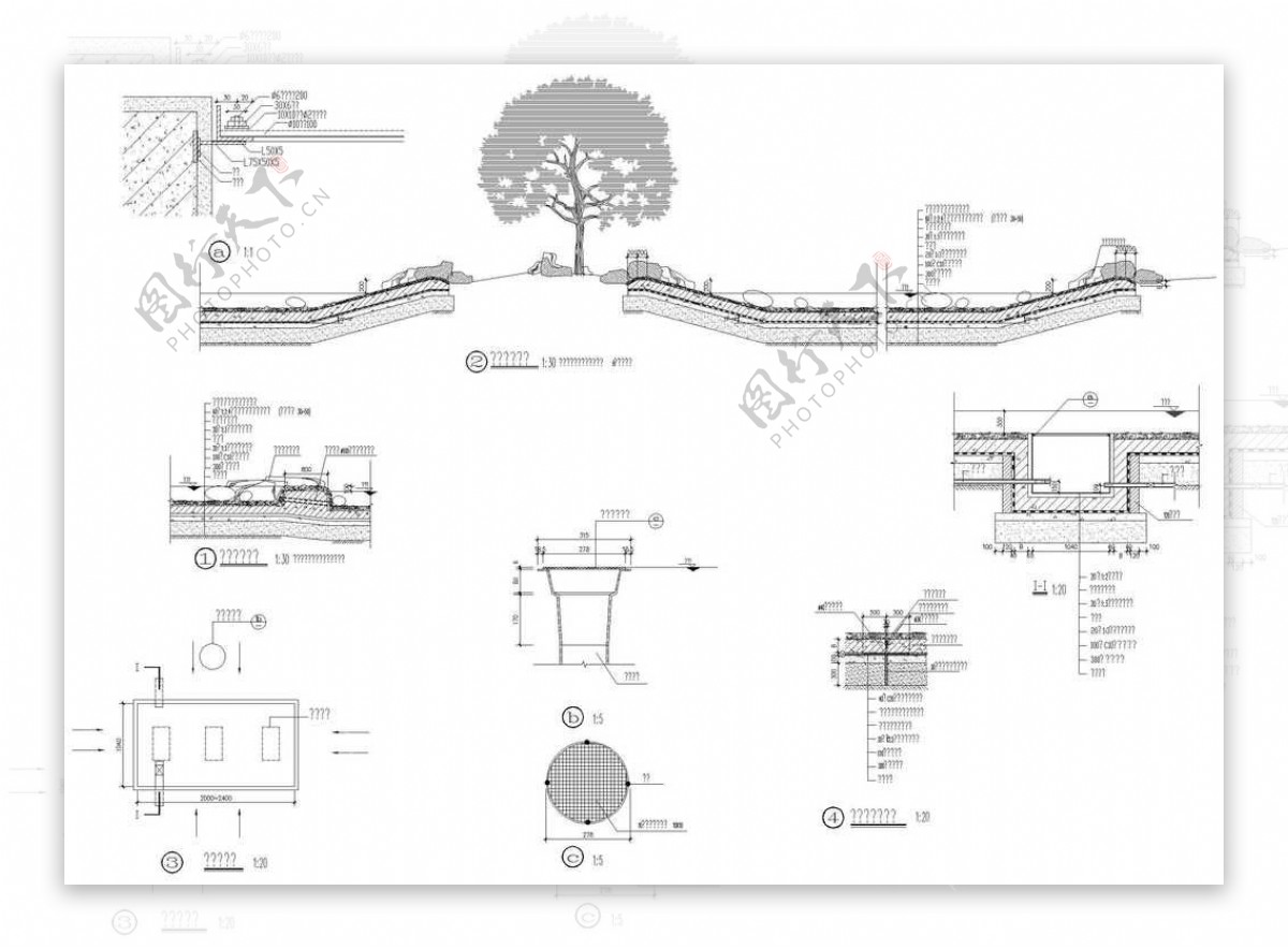 改造公园景观设计施工图水池详图