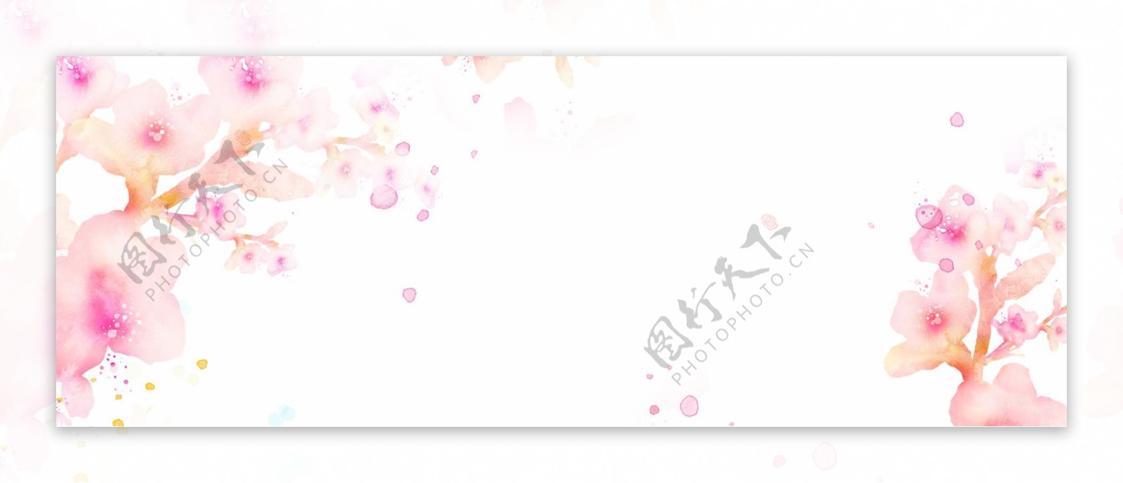 浪漫粉色花朵banner背景