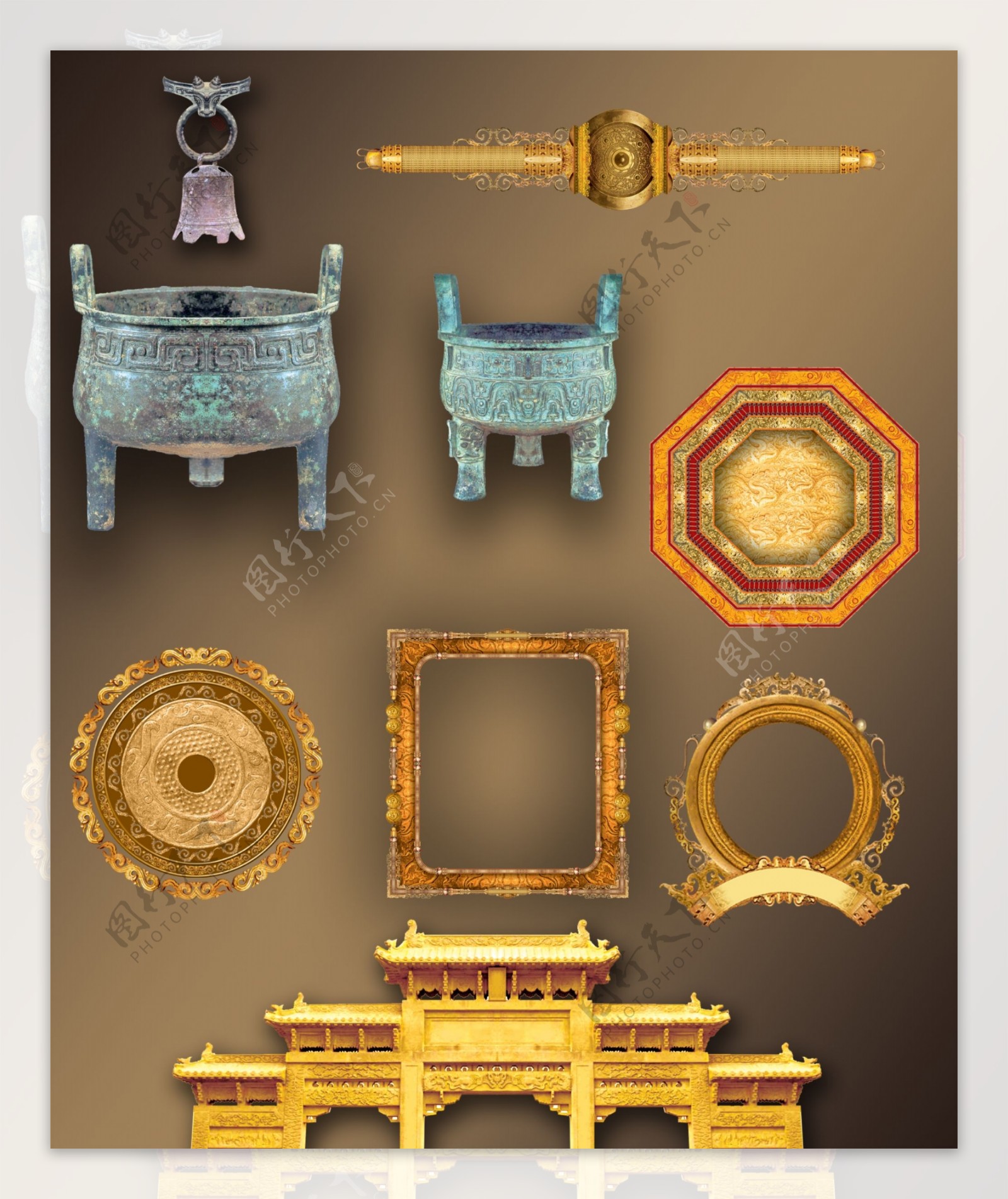 中国韵传统古典器皿文化素材