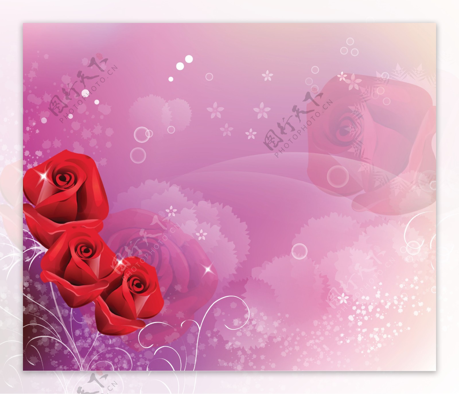红色玫瑰装饰画素材