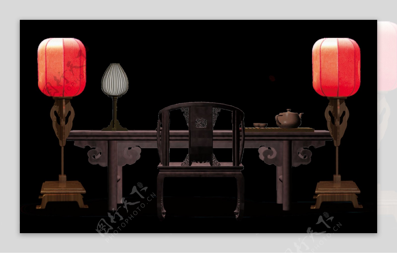 中国风古典实木家具图案元素