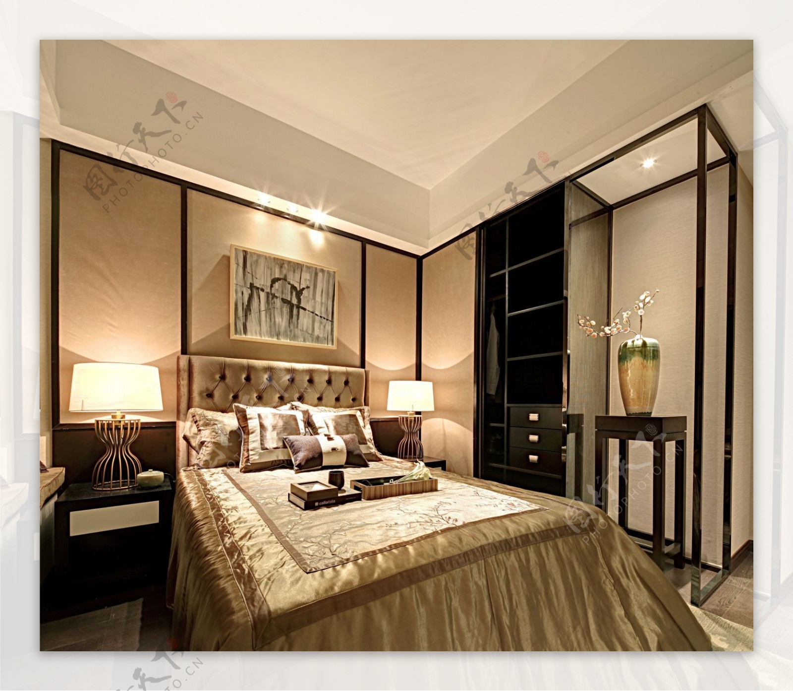 古典中式轻奢风格卧室装修效果图