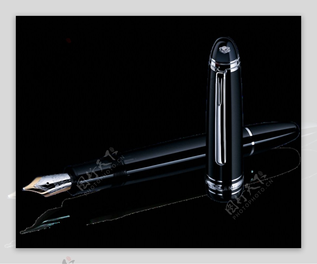 黑色漂亮钢笔免抠png透明素材