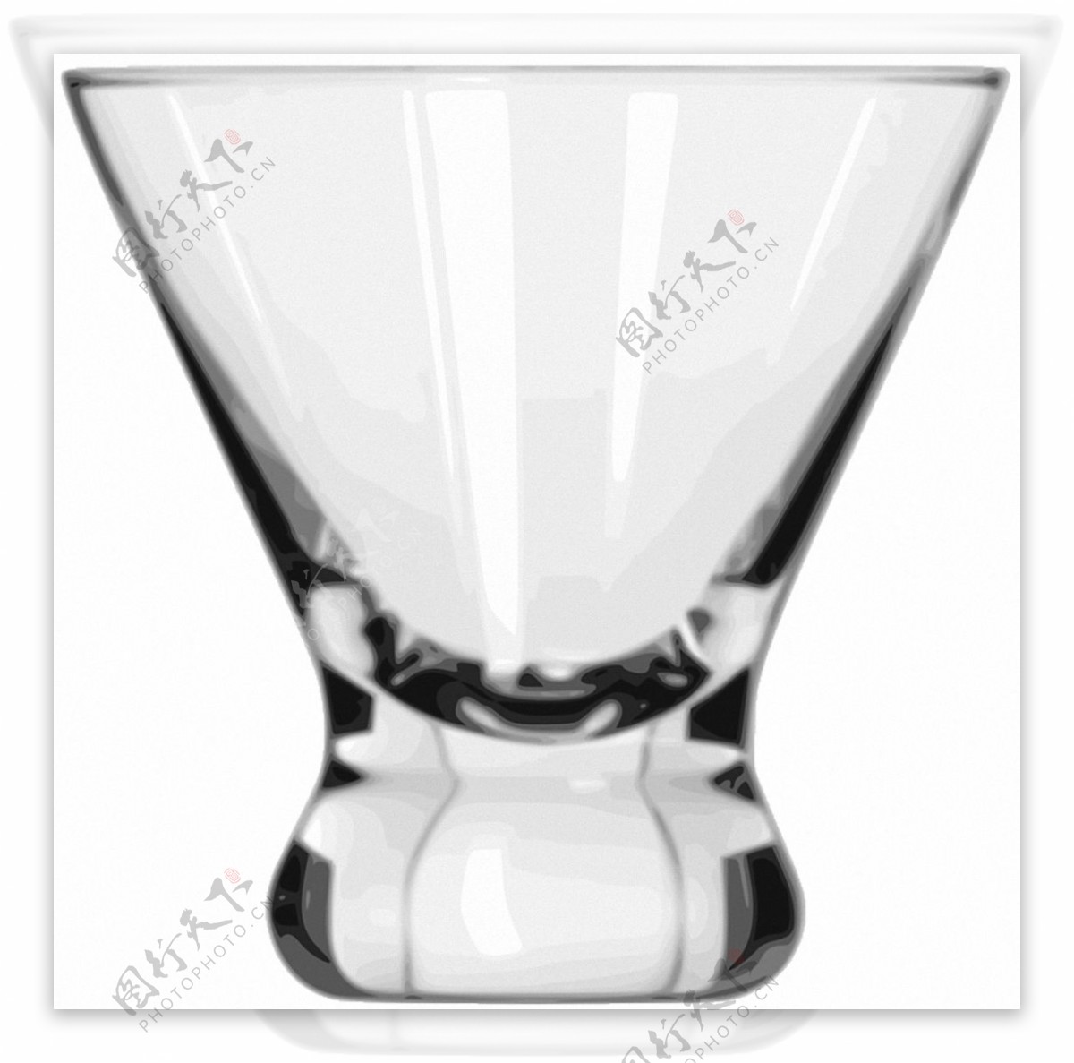 透明宽口玻璃杯免抠png透明素材